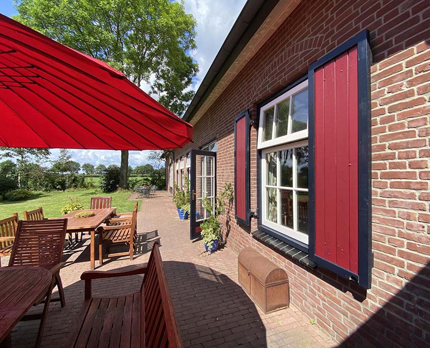 de meerenhoeve buiten terras vakantiehuis